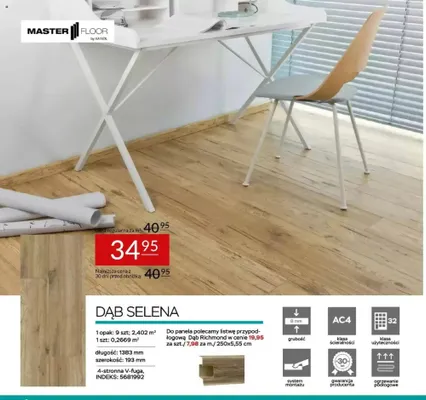 Panele podłogowe laminowane Master Floor Dąb Selena AC4 8 mm promocja w Abra Meble
