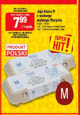 Jajka kurze z wolnego wybiegu Marysia promocja w POLOmarket