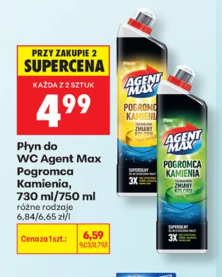 Płyn do WC Agent Max Pogromca Kamienia promocja w Biedronka