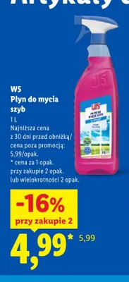 Płyn do mycia szyb W5 promocja w Lidl
