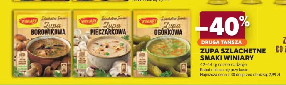 Zupa Szlachetne Smaki Winiary pieczarkowa promocja w Stokrotka