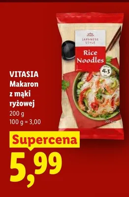Makaron z mąki ryżowej Vitasia Japanese Style promocja w Lidl