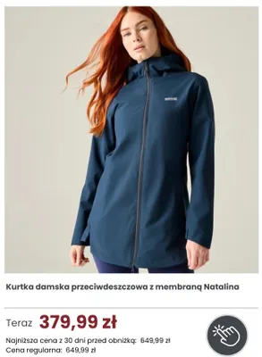 Kurtka damska przeciwdeszczowa z membraną Natalina Regatta promocja w Regatta