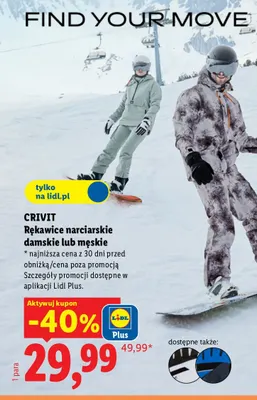 Rękawice narciarskie męskie Crivit promocja w Lidl