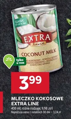 Mleczko kokosowe Extra Line promocja w Stokrotka