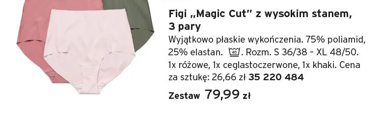 Figi Magic Cut z wysokim stanem 3-pak promocja w Tchibo