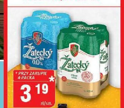 Piwo bezalkoholowe Žatecký 0,0% promocja w Chorten