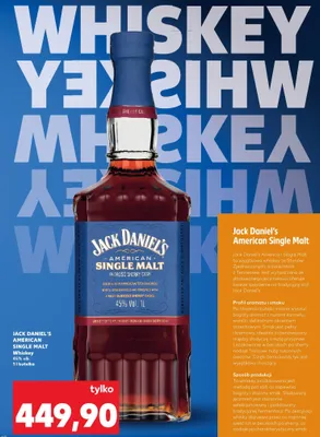Whisky American Single Malt 45% alk. promocja w Kaufland