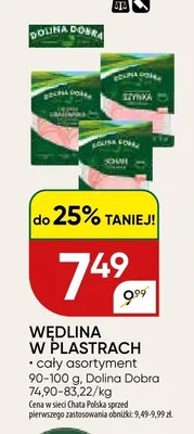 Wędlina w plastrach Dolina Dobra promocja w Chata Polska
