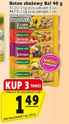 Baton zbożowy różne rodzaje promocja w Prim Market