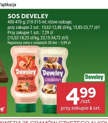 Sos czosnkowy Develey promocja w Stokrotka