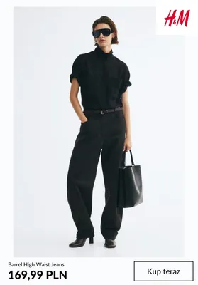 Jeansy damskie Barrel High Waist promocja w H&M