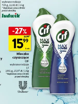Mleczko czyszczące Cif promocja w Intermarche