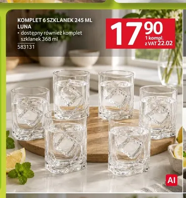 Komplet 6 szklanek 245 ml Luna promocja w Selgros