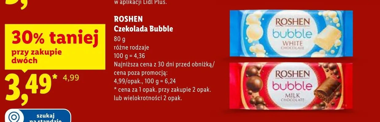 Czekolada Bubble Roshen promocja w Lidl