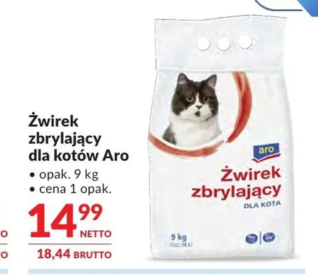 Żwirek zbrylający dla kotów Aro promocja w Makro