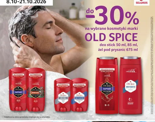 Dezodorant w sztyfcie Old Spice Whitewater promocja w Selgros