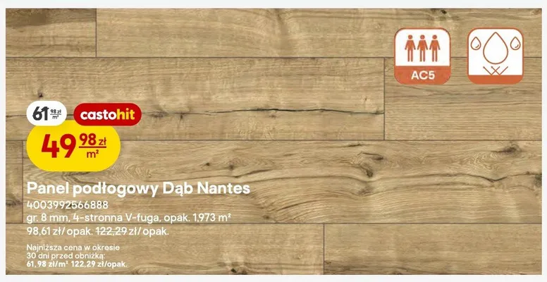 Panel podłogowy Dąb Nantes promocja w Castorama