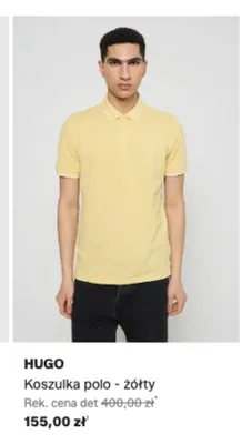 Koszulka polo HUGO żółta promocja w Lounge by Zalando