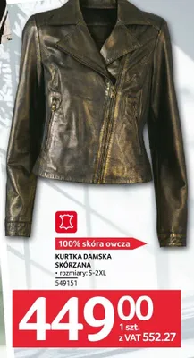 Kurtka damska skórzana rozmiary S-2XL promocja w Selgros