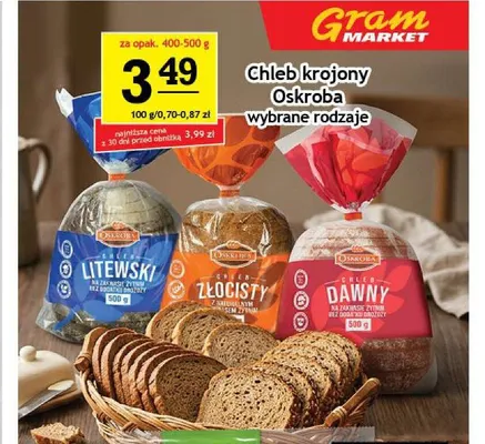 Chleb Litewski krojony Oskroba promocja w Gram Market