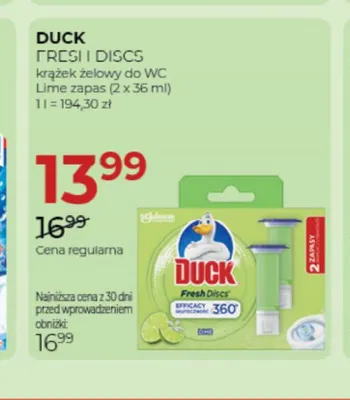 Krążek żelowy do WC Duck Fresh Discs Lime promocja w Drogerie Jawa