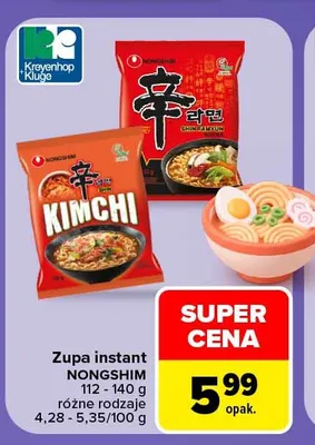 Zupa instant Kimchi Nongshim promocja w Carrefour