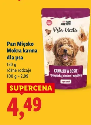 Karma mokra dla psa różne rodzaje promocja w Lidl