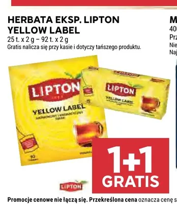 Herbata ekspresowa Lipton Yellow Label promocja w Stokrotka