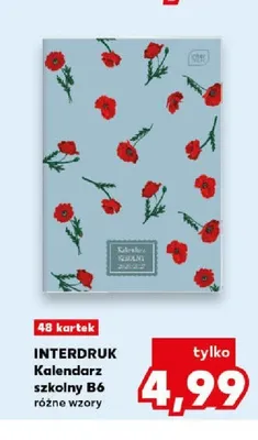 Kalendarz szkolny B6 Interdruk 48 kartek promocja w Kaufland