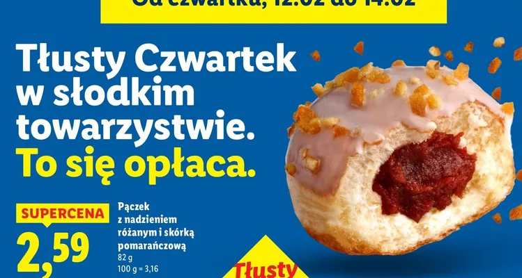 Pączek z nadzieniem różanym i skórką pomarańczową promocja w Lidl