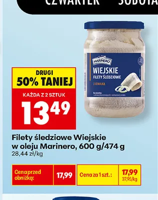 Filety śledziowe Wiejskie w oleju Marinero promocja w Biedronka