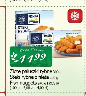 Steki rybne z fileta Frosta promocja w CEZAR Delikatesy