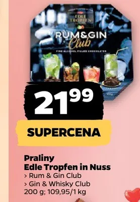 Praliny Edle Tropfen in Nuss Gin & Whisky Club promocja w Netto