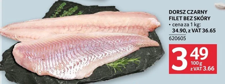 Dorsz czarny filet bez skóry promocja w Selgros
