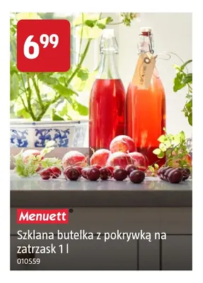 Szklana butelka z pokrywką na zatrzask 1 l Menuett promocja w Jula