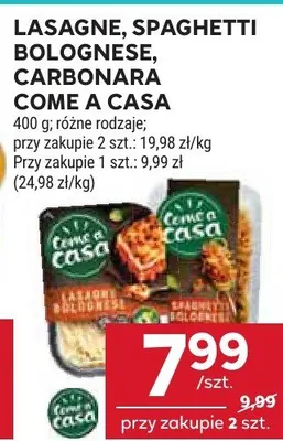 Lasagne, spaghetti bolognese, carbonara różne rodzaje promocja w Stokrotka