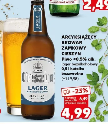 Piwo <0,5% alk. lager bezalkoholowy promocja w Kaufland