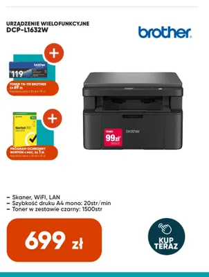 Urządzenie wielofunkcyjne Brother DCP-L1632W promocja w Max Elektro
