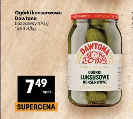 Ogórki luksusowe konserwowe Dawtona promocja w Delikatesy Centrum