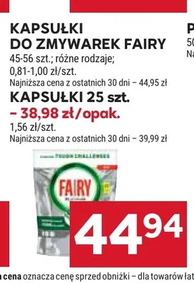 Kapsułki do zmywarek Fairy promocja w Stokrotka
