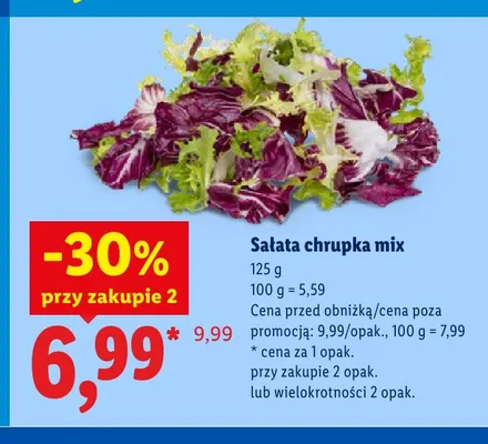 Sałata chrupka mix promocja w Lidl