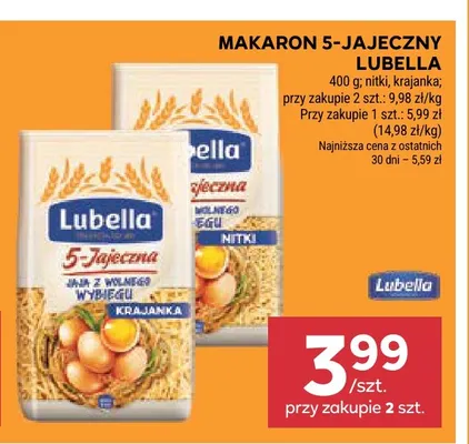 Makaron 5-jajeczny krajanka Lubella promocja w Stokrotka