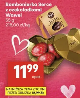 Bombonierka Serce z czekoladkami promocja w Delikatesy Centrum