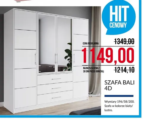 Szafa Bali 4D promocja w Abra Meble