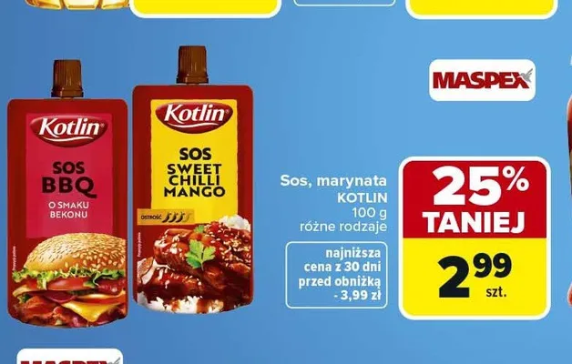 Sos, marynata Kotlin promocja w Carrefour