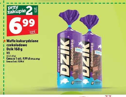 Wafle kukurydziane czekoladowe Dzik promocja w TOPAZ
