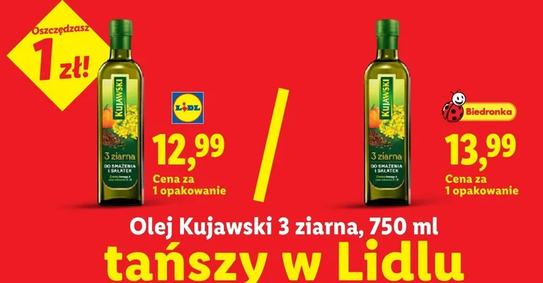 Olej Kujawski 3 ziarna promocja w Lidl