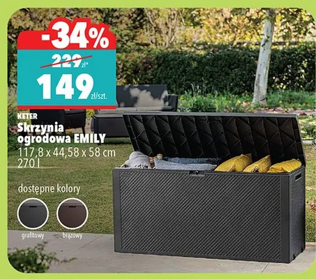Skrzynia ogrodowa Emily  270 l promocja w Biedronka