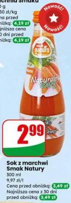 Sok z marchwi Smak Natury promocja w Dino